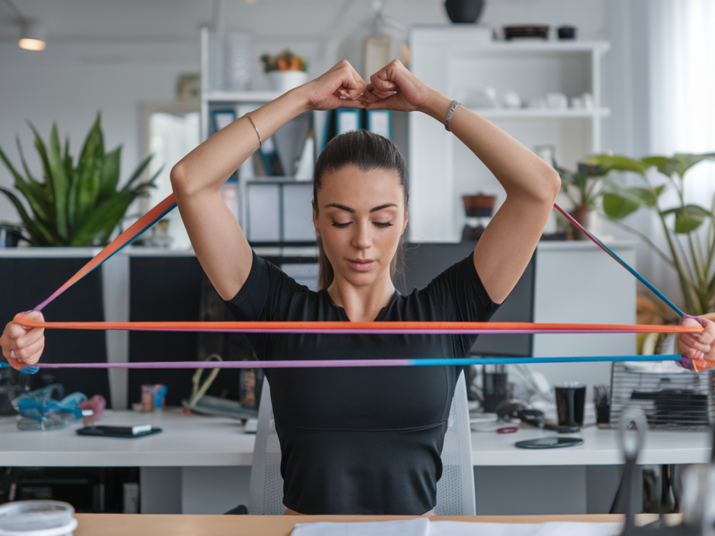 Wie drei gezielte theraband‑Übungen am Schreibtisch Ihre Schulter‑ und Nackenschmerzen in zwei Wochen deutlich reduzieren